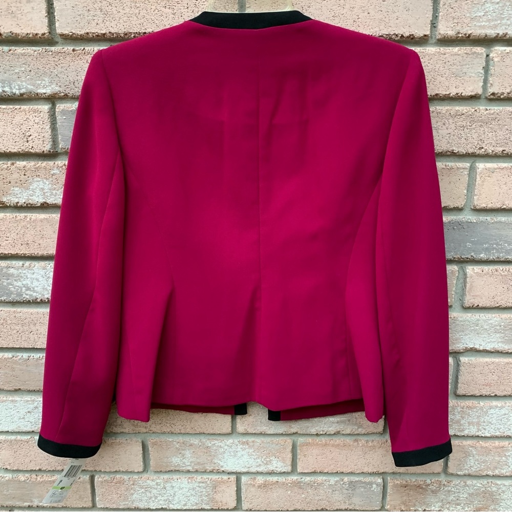 Kasper Deep Magenta Raspberry Open Front Black Tr… - image 4